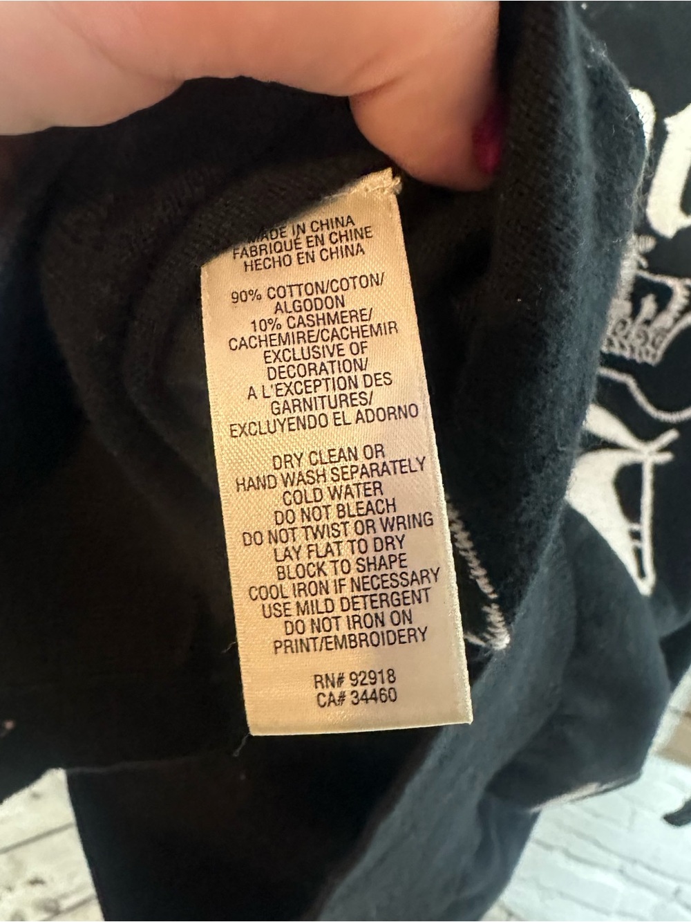 Juicy Couture Black Button-Up Cardigan with Embroidered Crest - Picture 5 of 5
